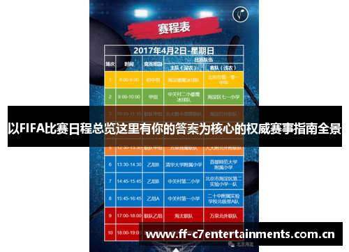 以FIFA比赛日程总览这里有你的答案为核心的权威赛事指南全景 以FIFA比赛日程总览这里有你的答案为核心的权威赛事指南全景